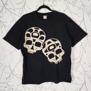 Oscardo Black Skulls Print 100% Cotton Crewneck Graphic T-Shirt
